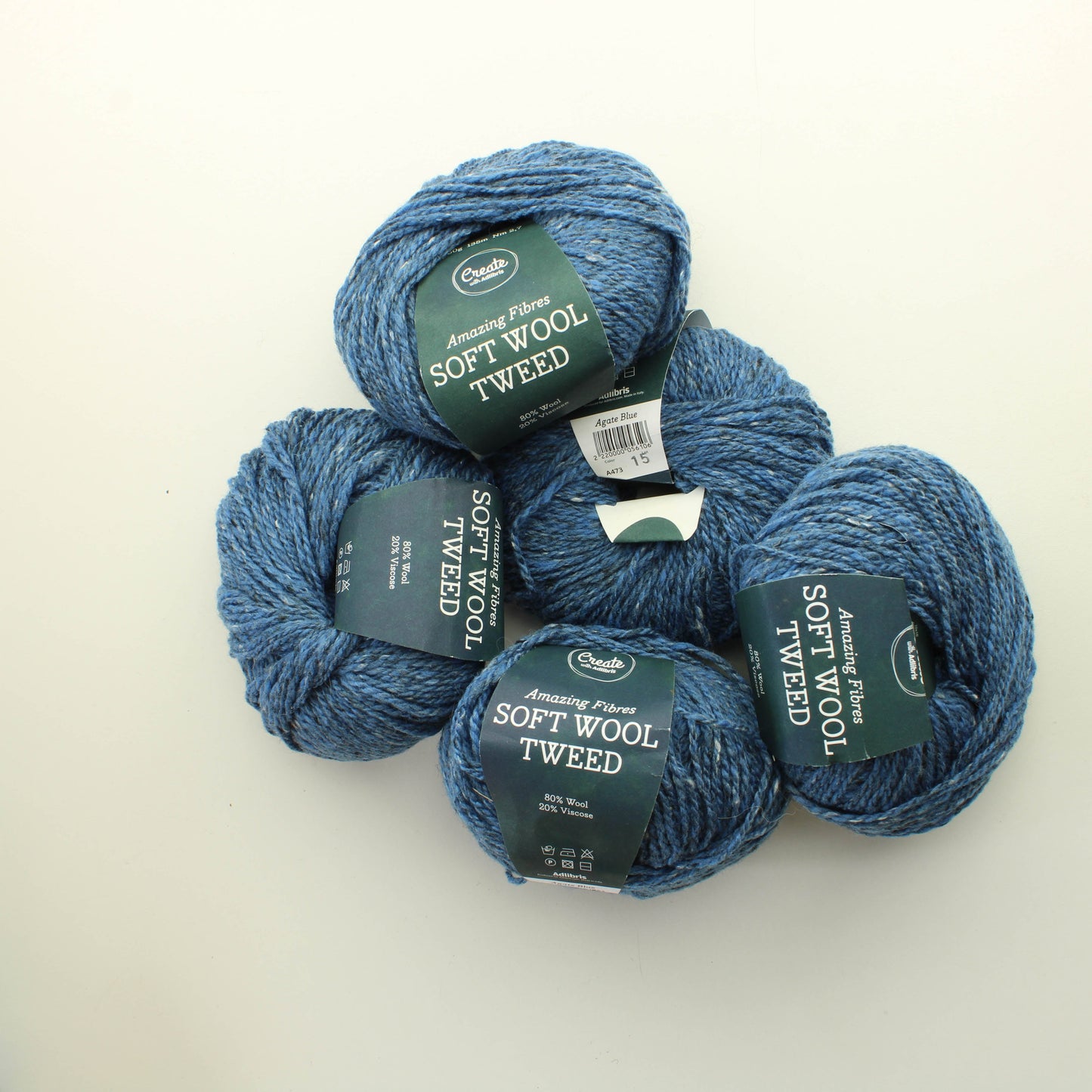 Create with Adlibris Soft Wool Tweed - A473 Lankapussi 80 (250g)
