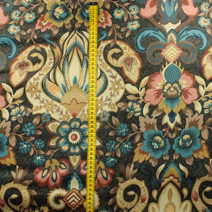 Kukka ja ornamenttikuvioinen Puuvillasatiini - Pala