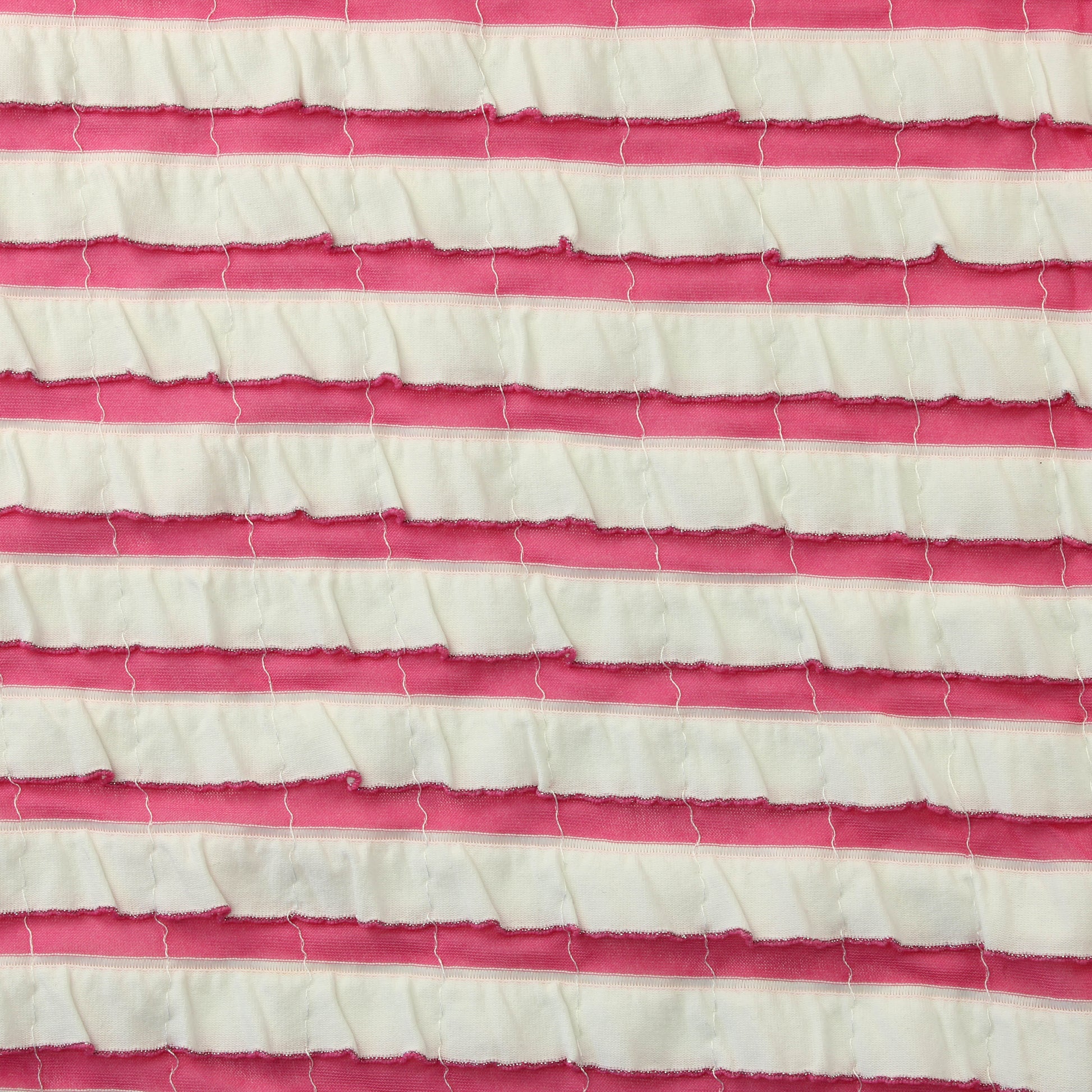 Pinkkivalkoinen Vaatetuskangas - Pala