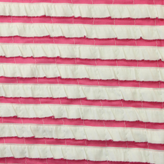 Pinkkivalkoinen Vaatetuskangas - Pala