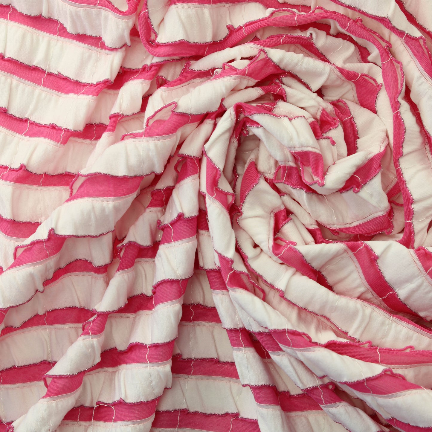 Pinkkivalkoinen Vaatetuskangas - Pala