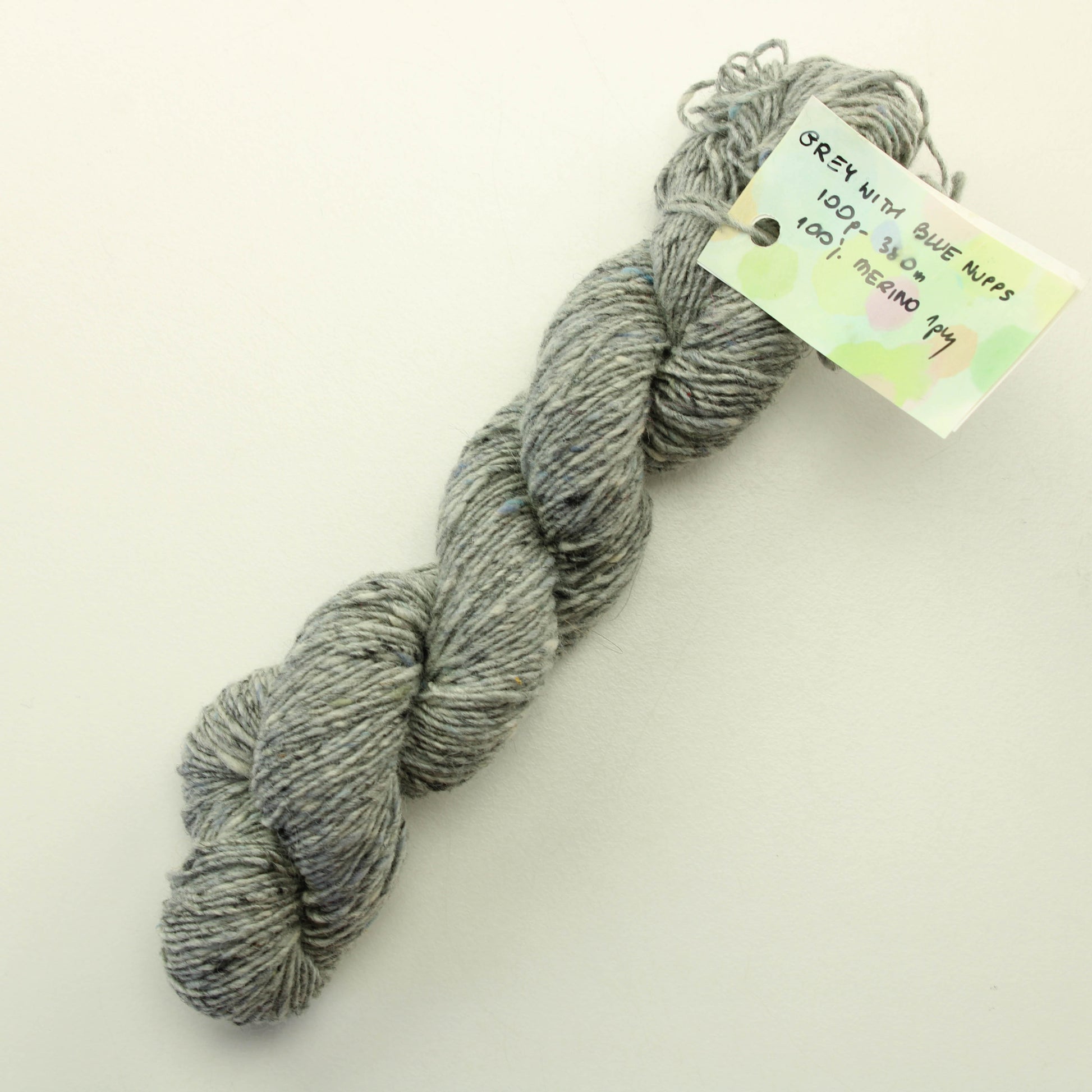 Single tweed 35g - Grey with blue nupps
