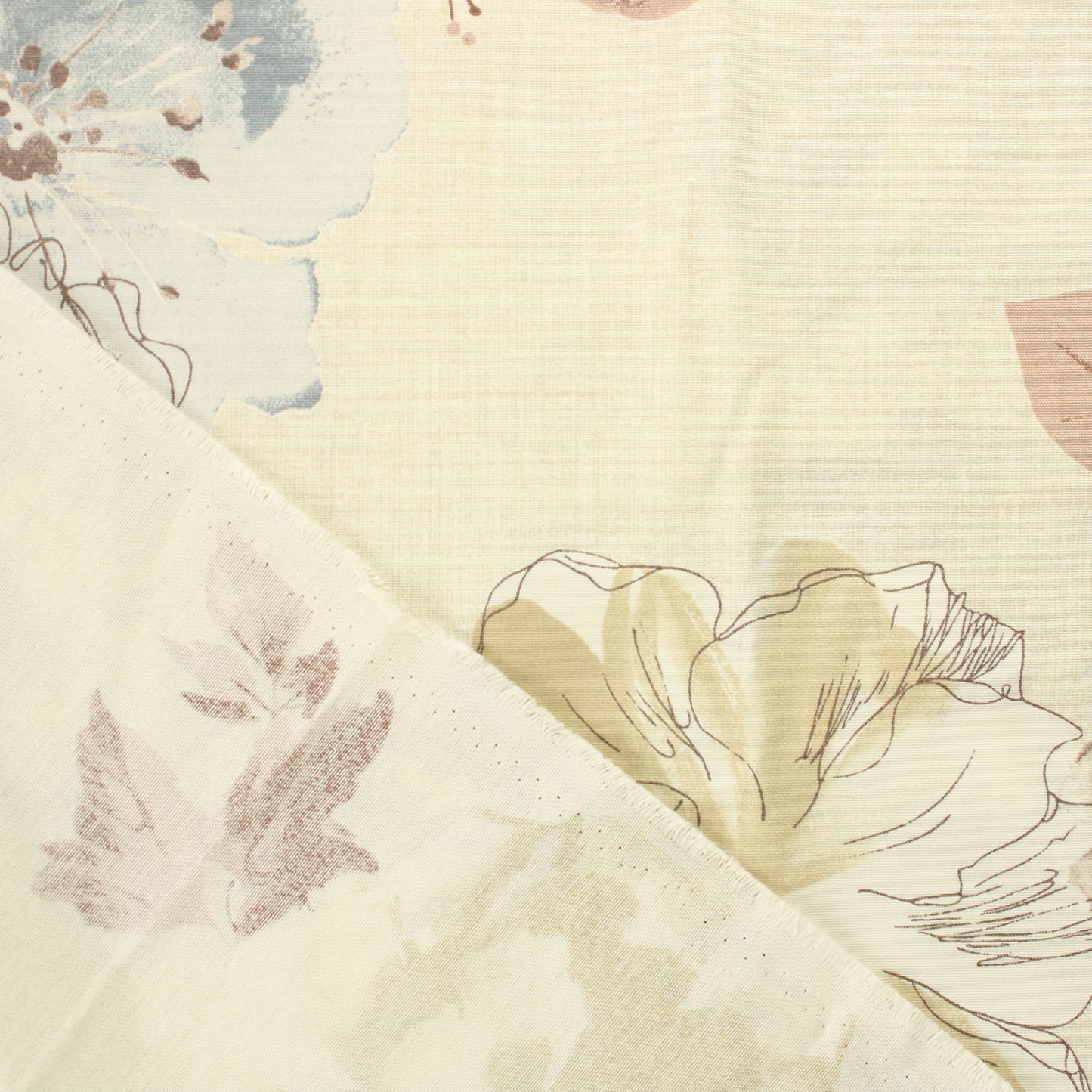 Beige tekstuuri kukka Puuvillasekoite - Pala