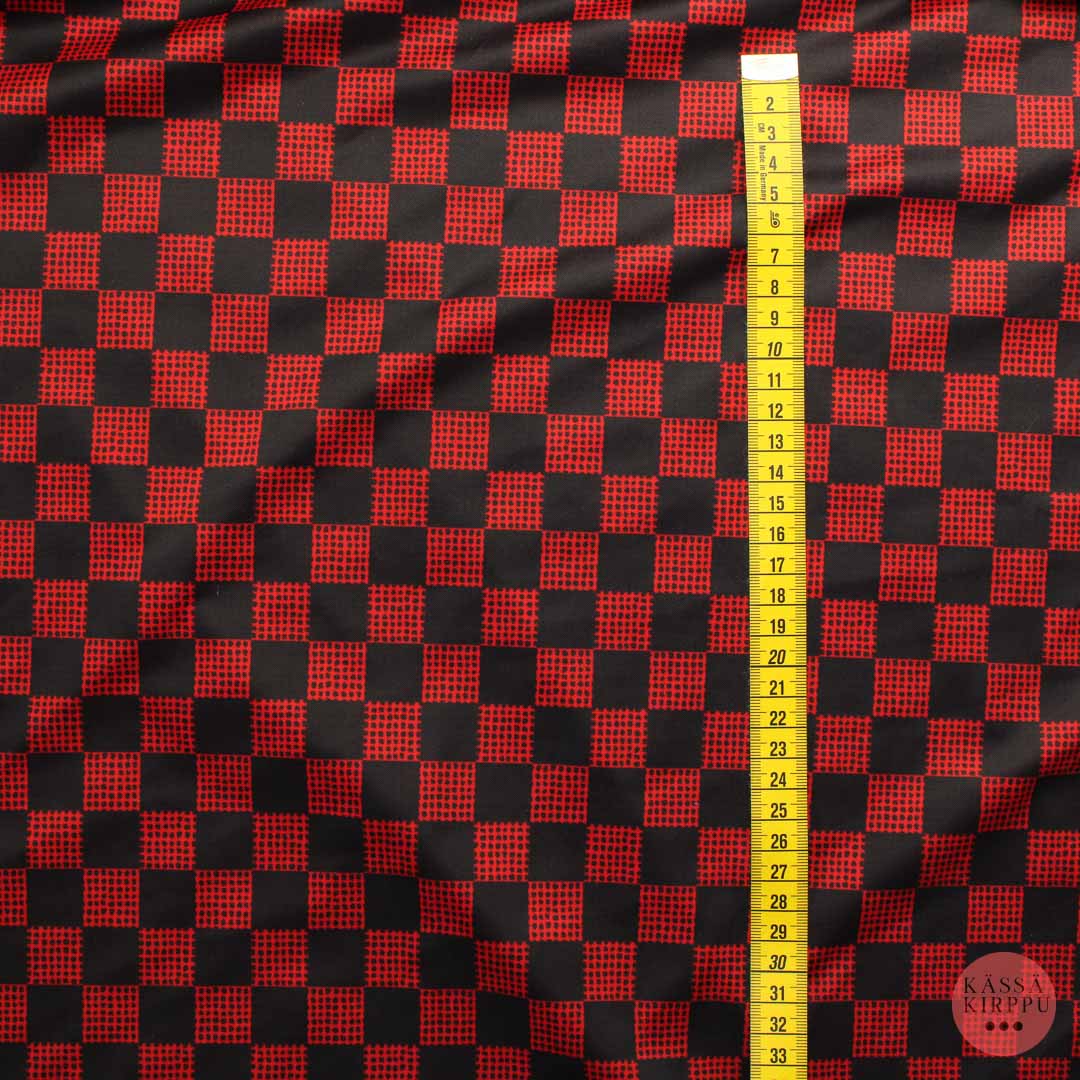 Punamusta Ruutu Neulos - Pala