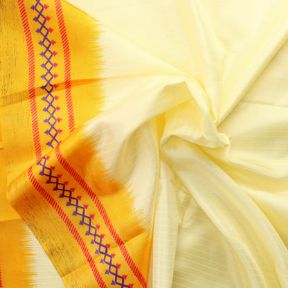 Keltainen vaakaraitainen Sari kangas - Pala