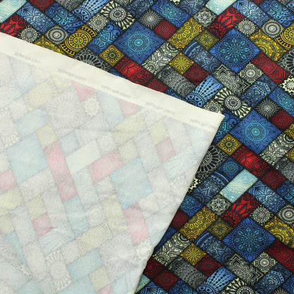 Megan Blue Fabrics Sinisävyinen Kuvio Trikoo - Pala