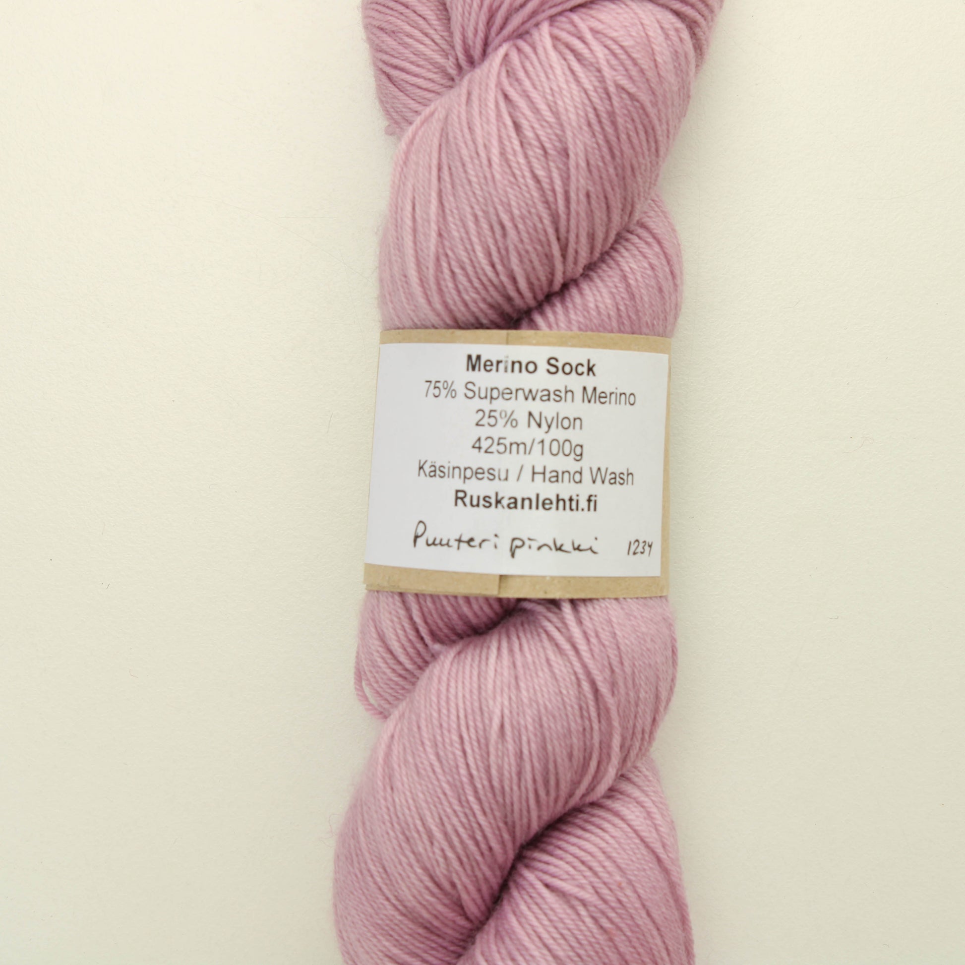 Ruskan Lehti Merino Sock - Puuteripinkki