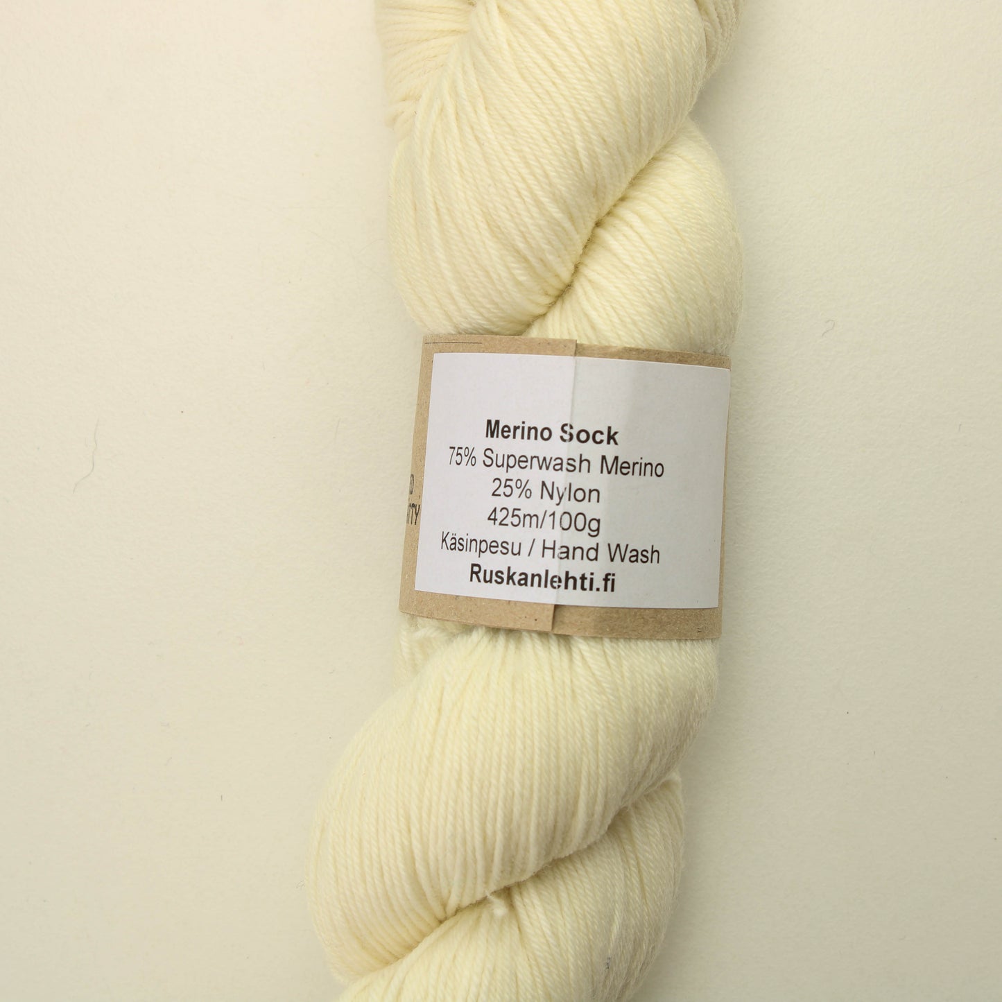 Ruskan Lehti Merino Sock - Luonnonvalkoinen