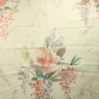 Luonnonvalkoiset kukkakuvioiset Puuvillasekoiteverhot - Palapaketti