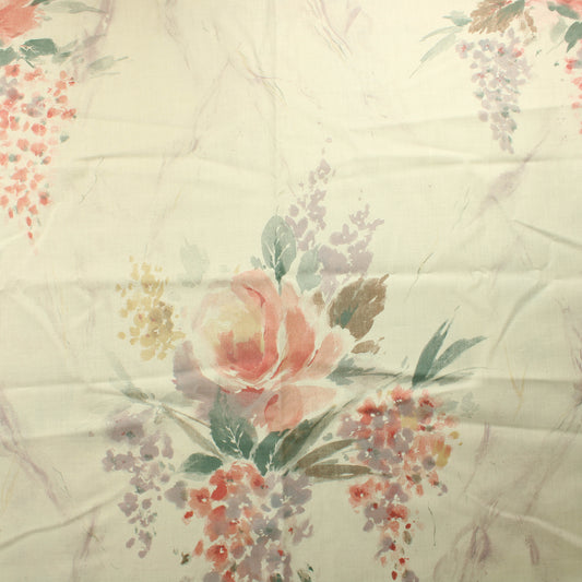 Luonnonvalkoiset kukkakuvioiset Puuvillasekoiteverhot - Palapaketti