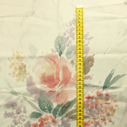 Luonnonvalkoiset kukkakuvioiset Puuvillasekoiteverhot - Palapaketti