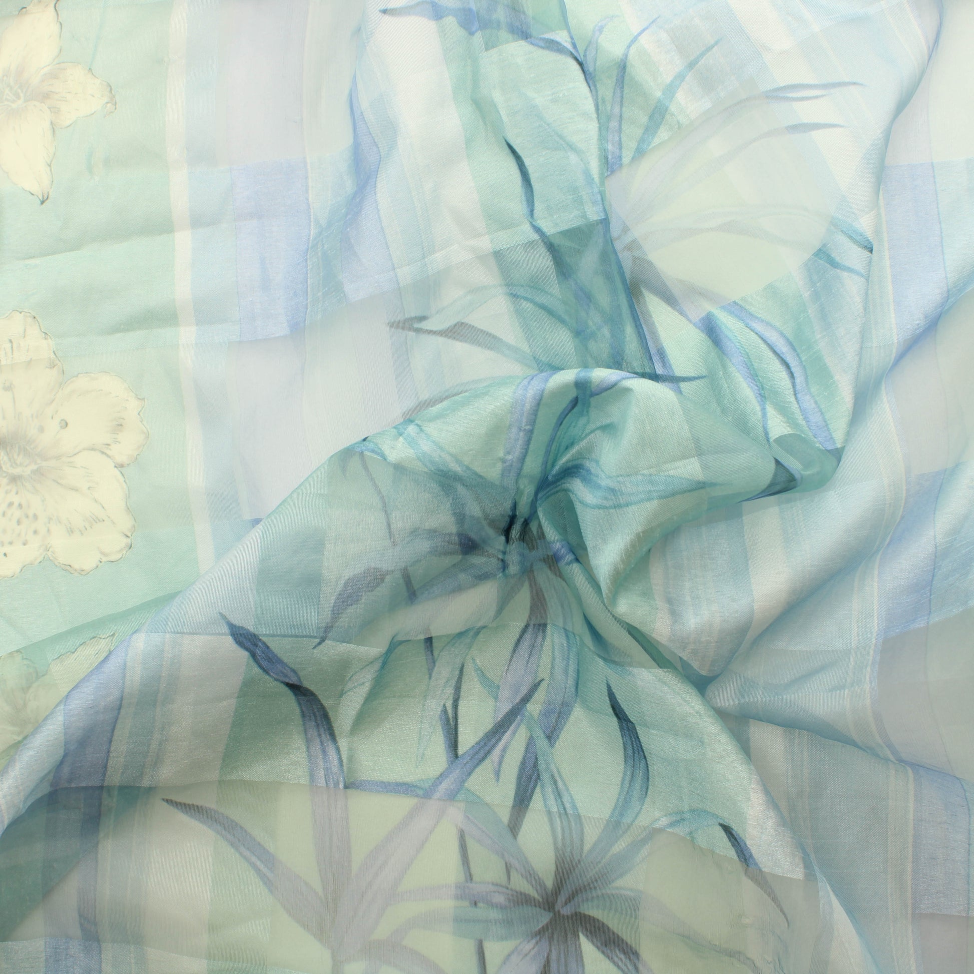 Sinivihreä kukka Valoverhokangas - Palapaketti