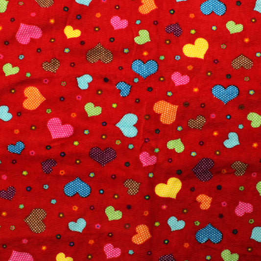 Punapohjainen sydän Joustosametti - Pala