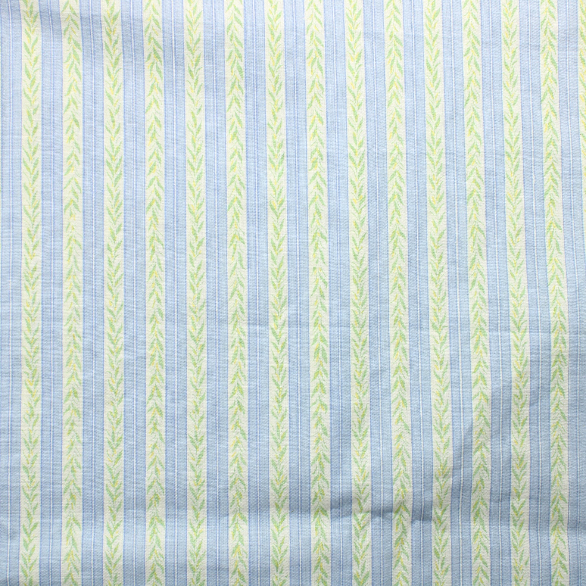 Sinivihreä Köynnösraita Puuvillasekoite - Pala