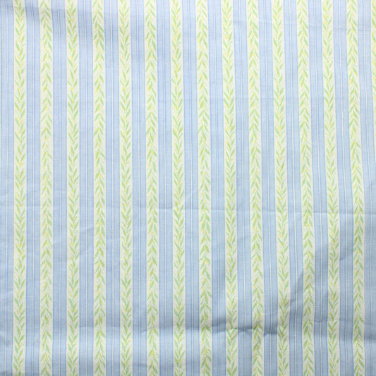 Sinivihreä Köynnösraita Puuvillasekoite - Pala