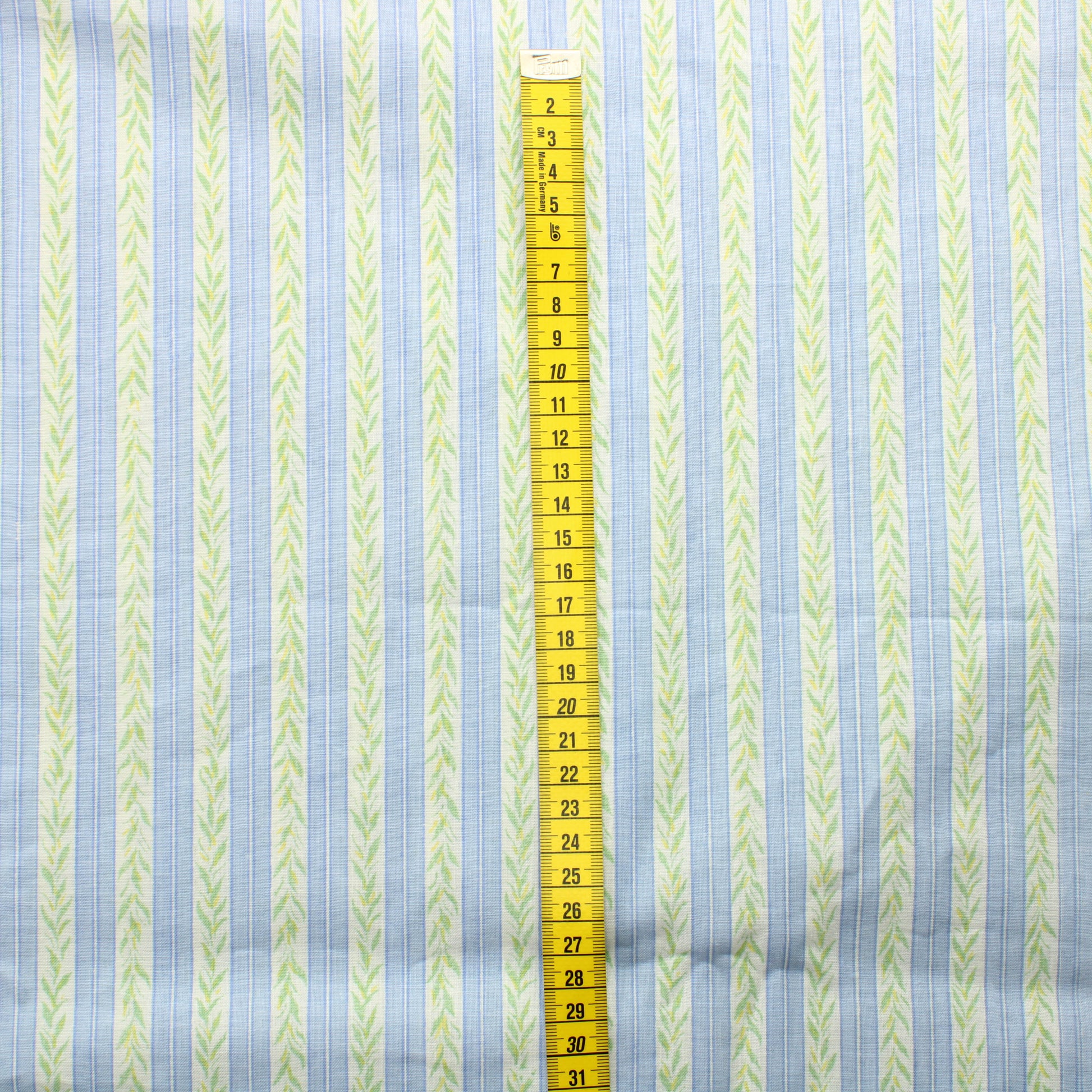 Sinivihreä Köynnösraita Puuvillasekoite - Pala