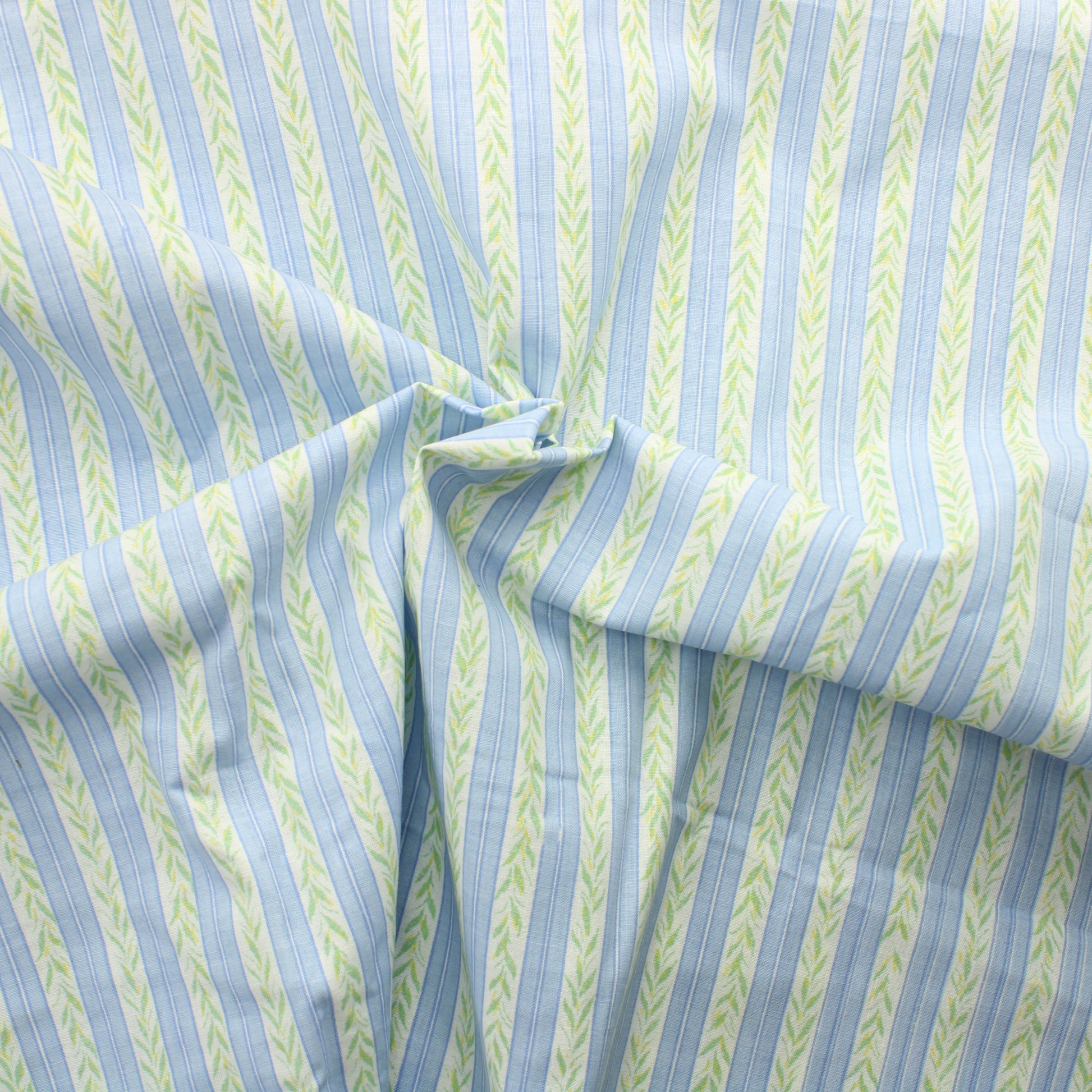 Sinivihreä Köynnösraita Puuvillasekoite - Pala