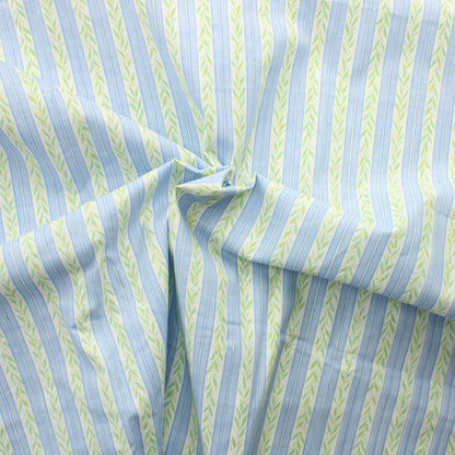 Sinivihreä Köynnösraita Puuvillasekoite - Pala