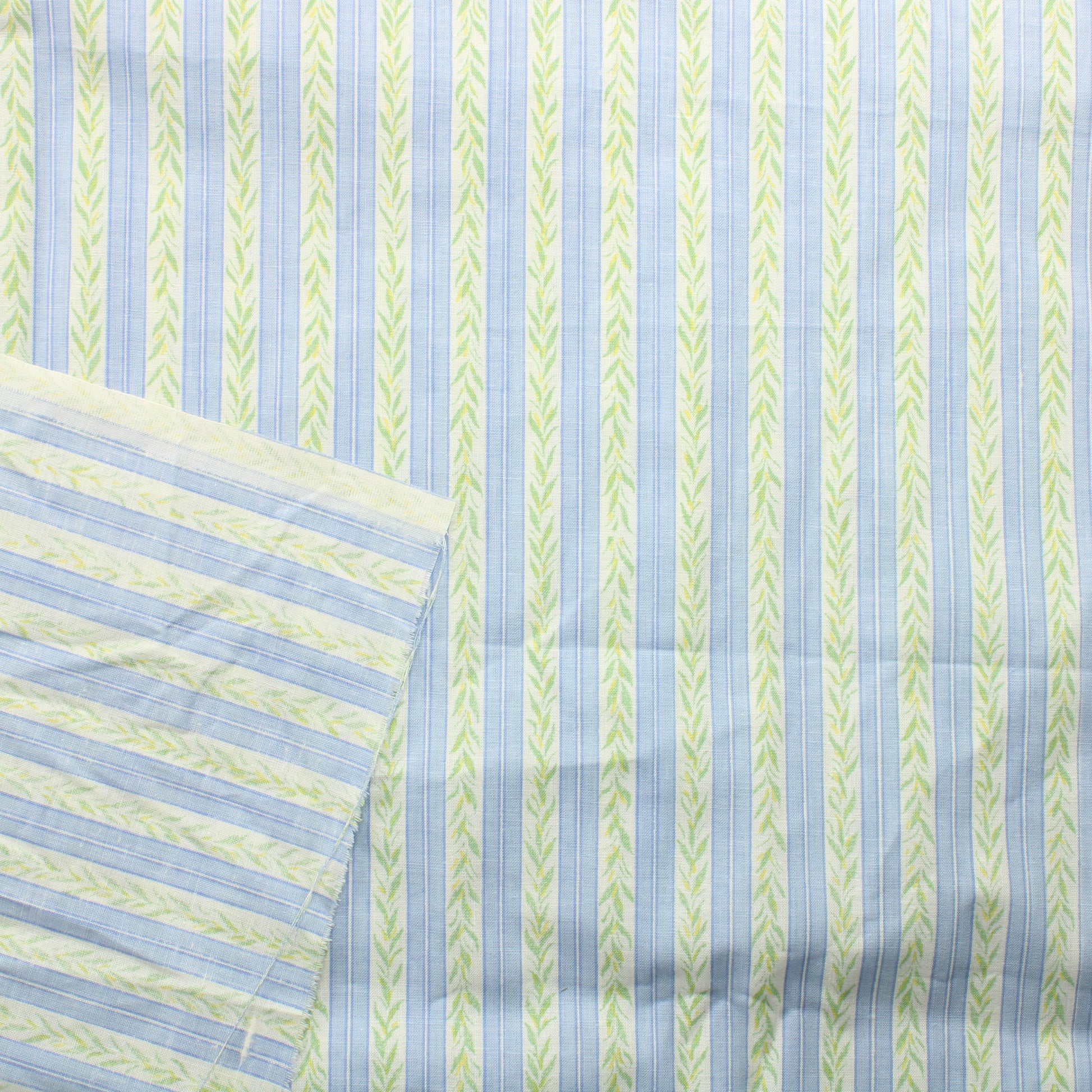 Sinivihreä Köynnösraita Puuvillasekoite - Pala