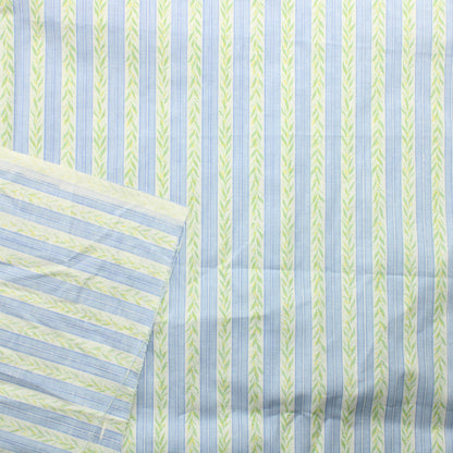 Sinivihreä Köynnösraita Puuvillasekoite - Pala