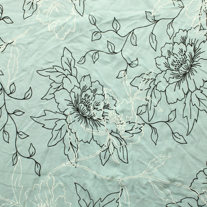 Kukkakuvioinen vaaleansininen Viskoositrikoo - Pala