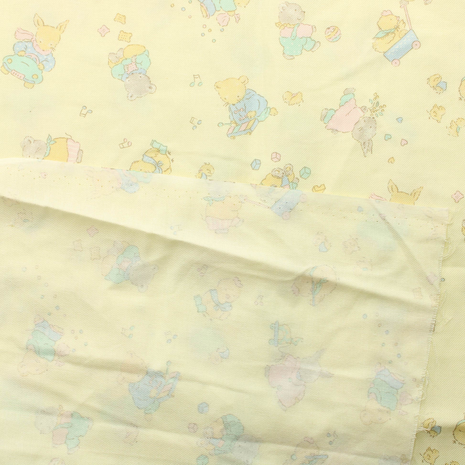 Eläimet vaaleankeltainen Puuvillasekoitetvilli - Pala