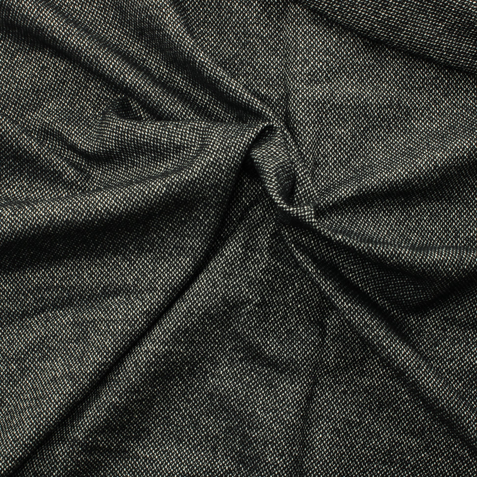 Mustavalkoinen Ohuehko Villasekoitekangas - Pala