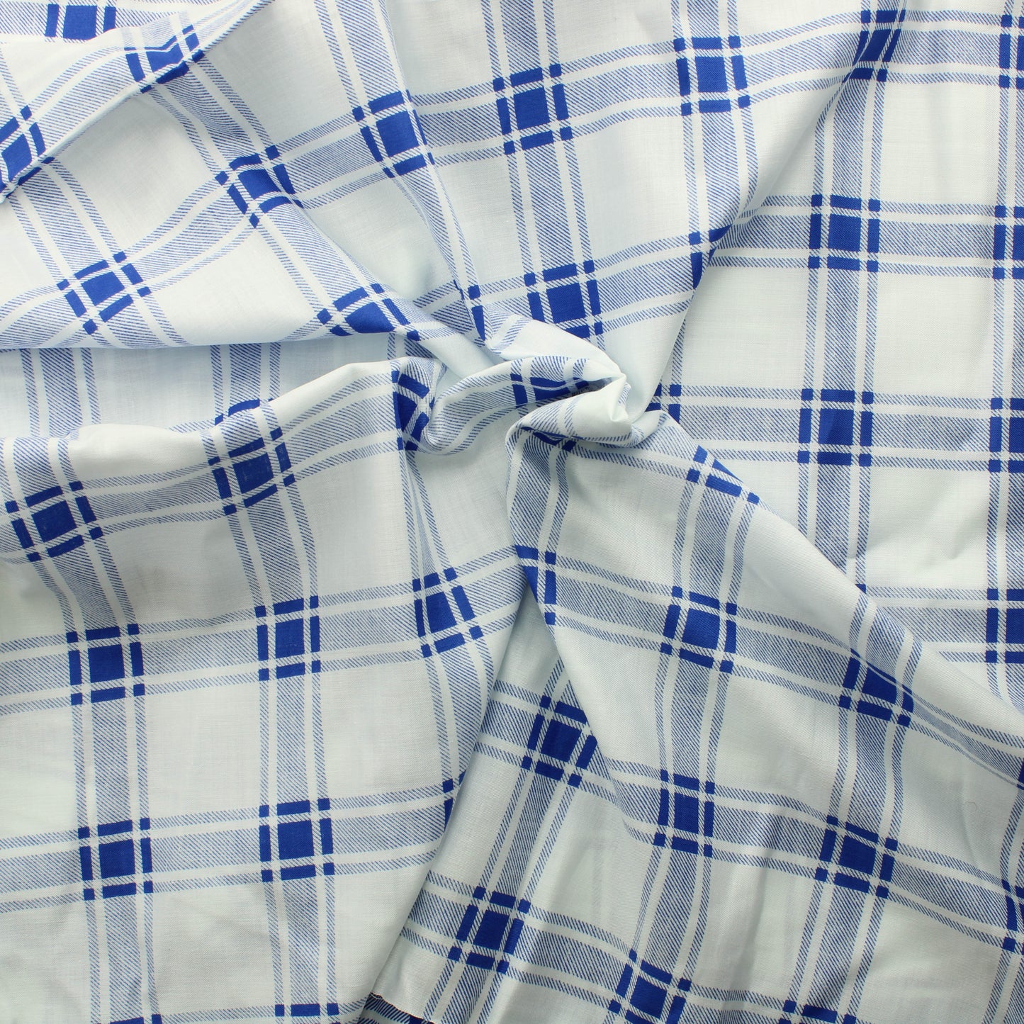 Sinivalkoinen ruudullinen Vaatetuskangas - Pala