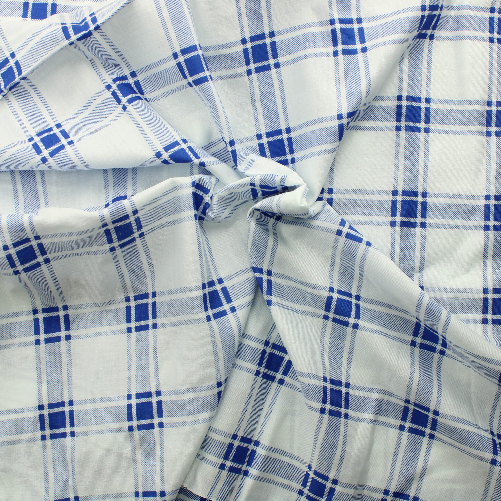 Sinivalkoinen ruudullinen Vaatetuskangas - Pala