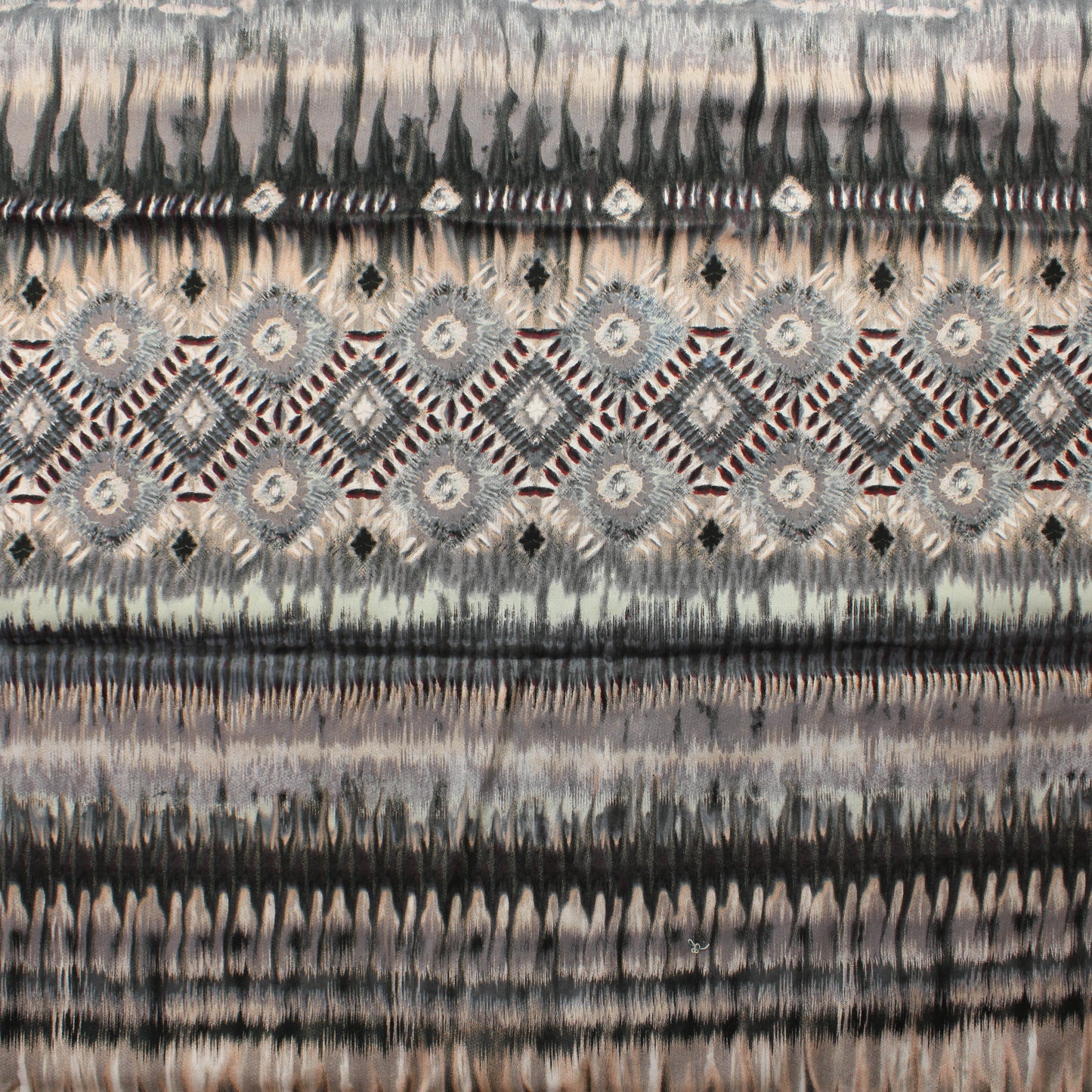 Harmaa-roosa sävyinen kuviollinen Stretchpuuvilla - Pala