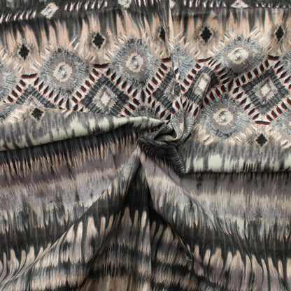 Harmaa-roosa sävyinen kuviollinen Stretchpuuvilla - Pala