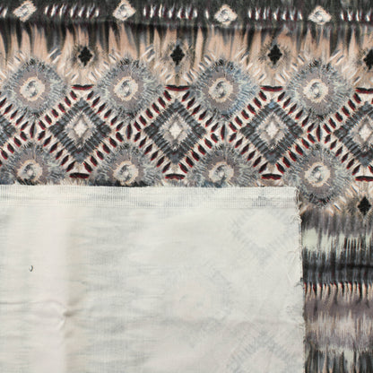 Harmaa-roosa sävyinen kuviollinen Stretchpuuvilla - Pala