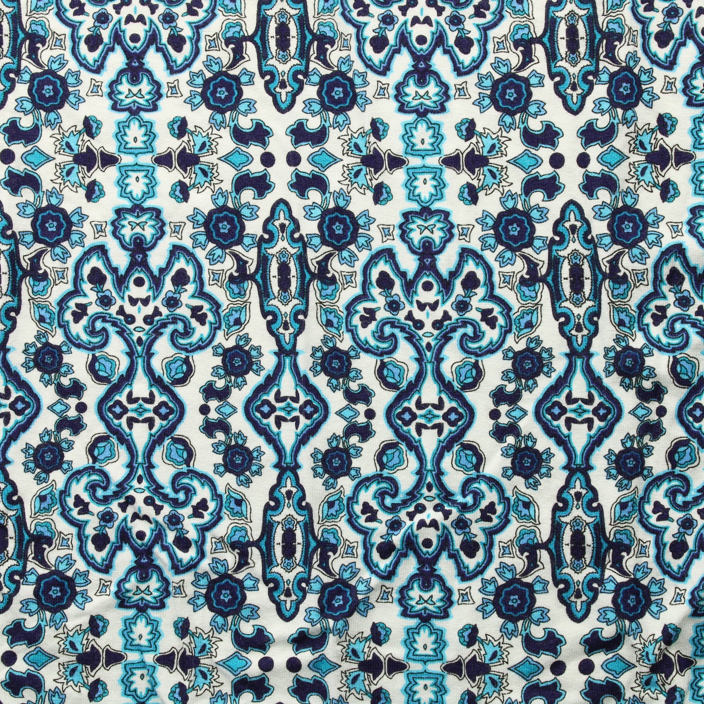 Sinisävyinen kuviollinen ohut Trikoo - Pala