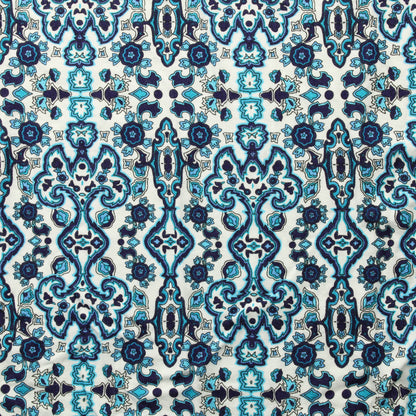 Sinisävyinen kuviollinen ohut Trikoo - Pala