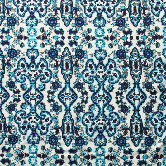 Sinisävyinen kuviollinen ohut Trikoo - Pala