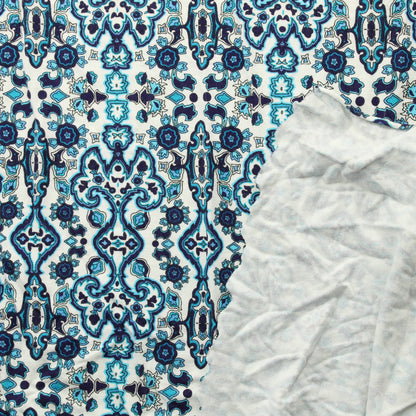 Sinisävyinen kuviollinen ohut Trikoo - Pala