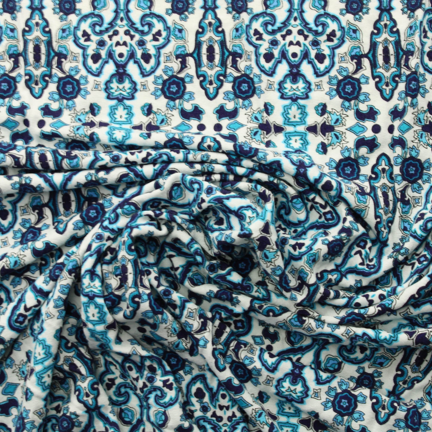 Sinisävyinen kuviollinen ohut Trikoo - Pala