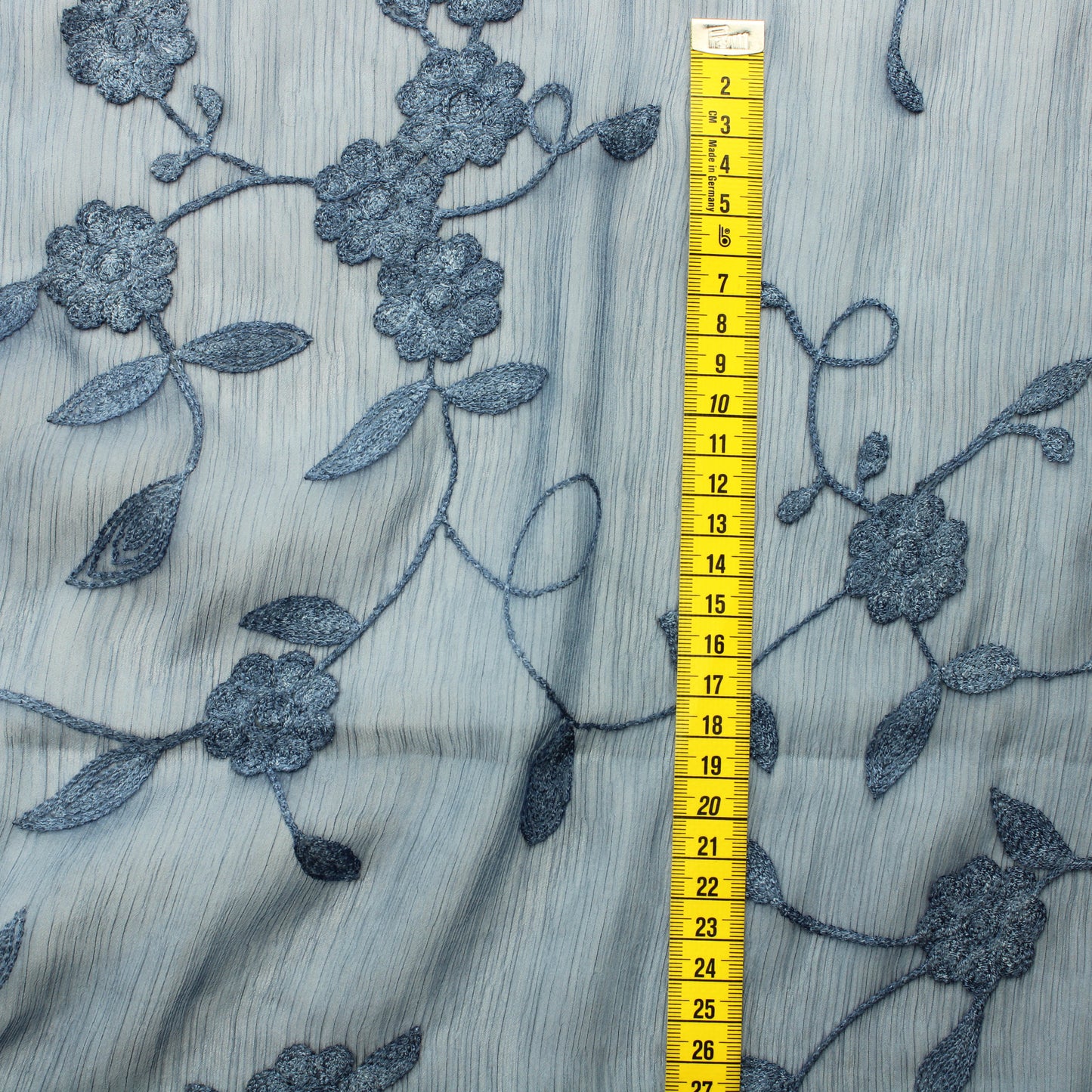 Kirjaillut kukat sininen Viskoosi - Pala