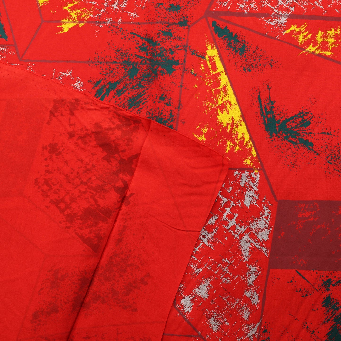 Punainen abstrakti kuvioinen Vaatetuskangas - Pala