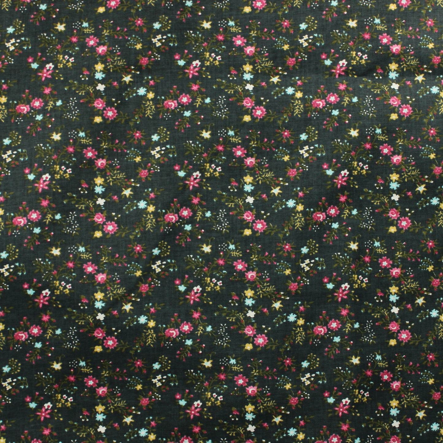 Tummanharmaa kukkaköynnös Puuvilla - Pala