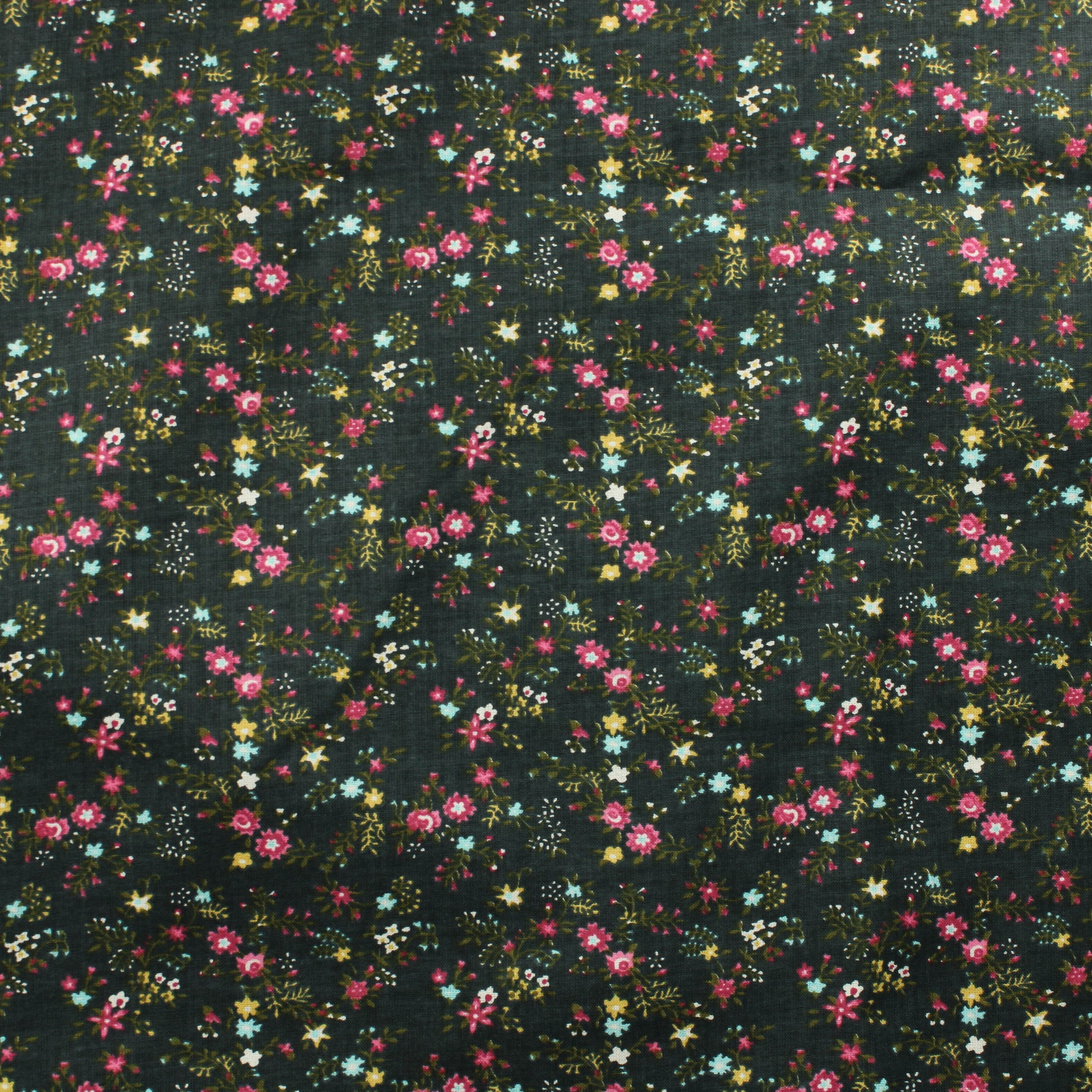 Tummanharmaa kukkaköynnös Puuvilla - Pala