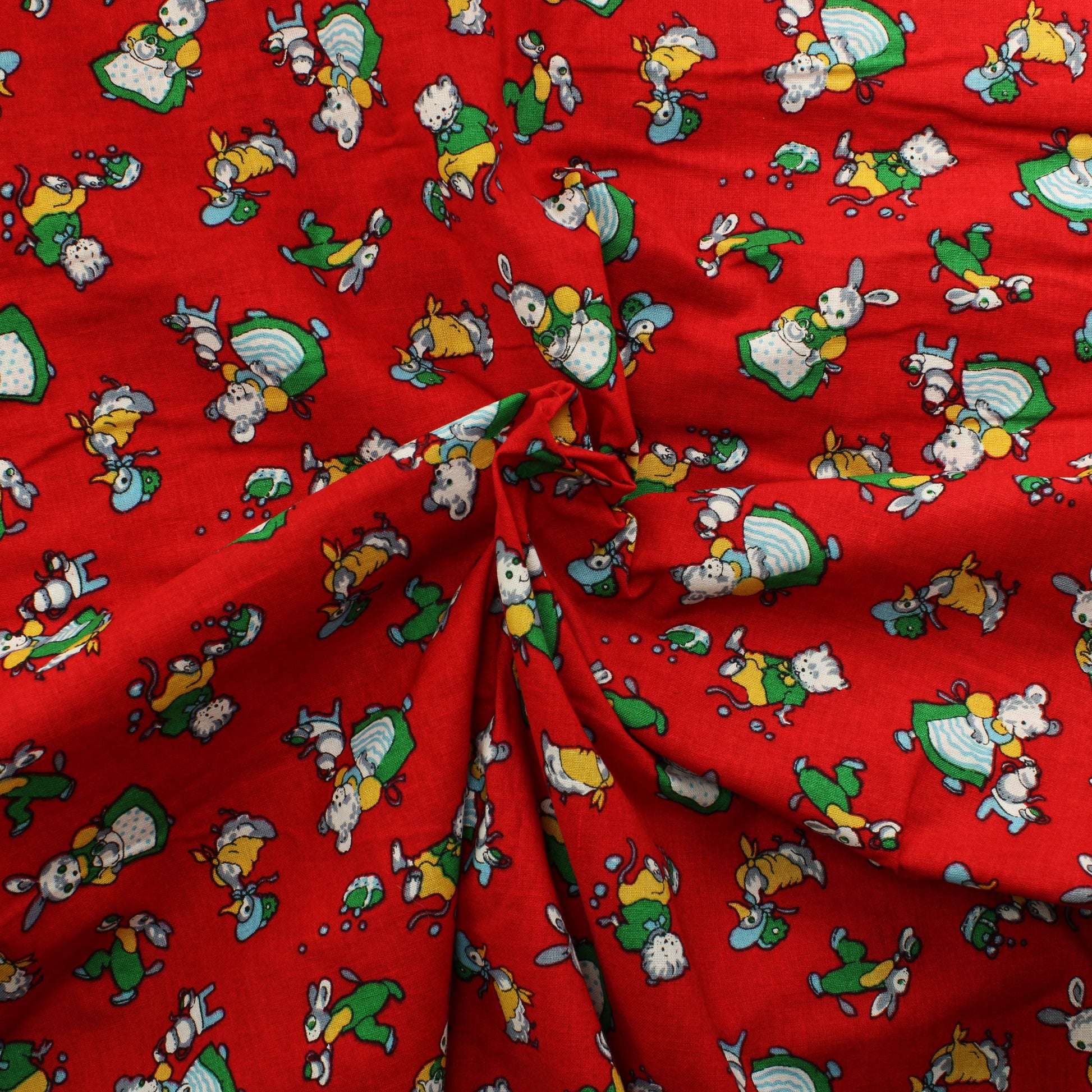 Retro eläimet punaisella Puuvilla - Pala