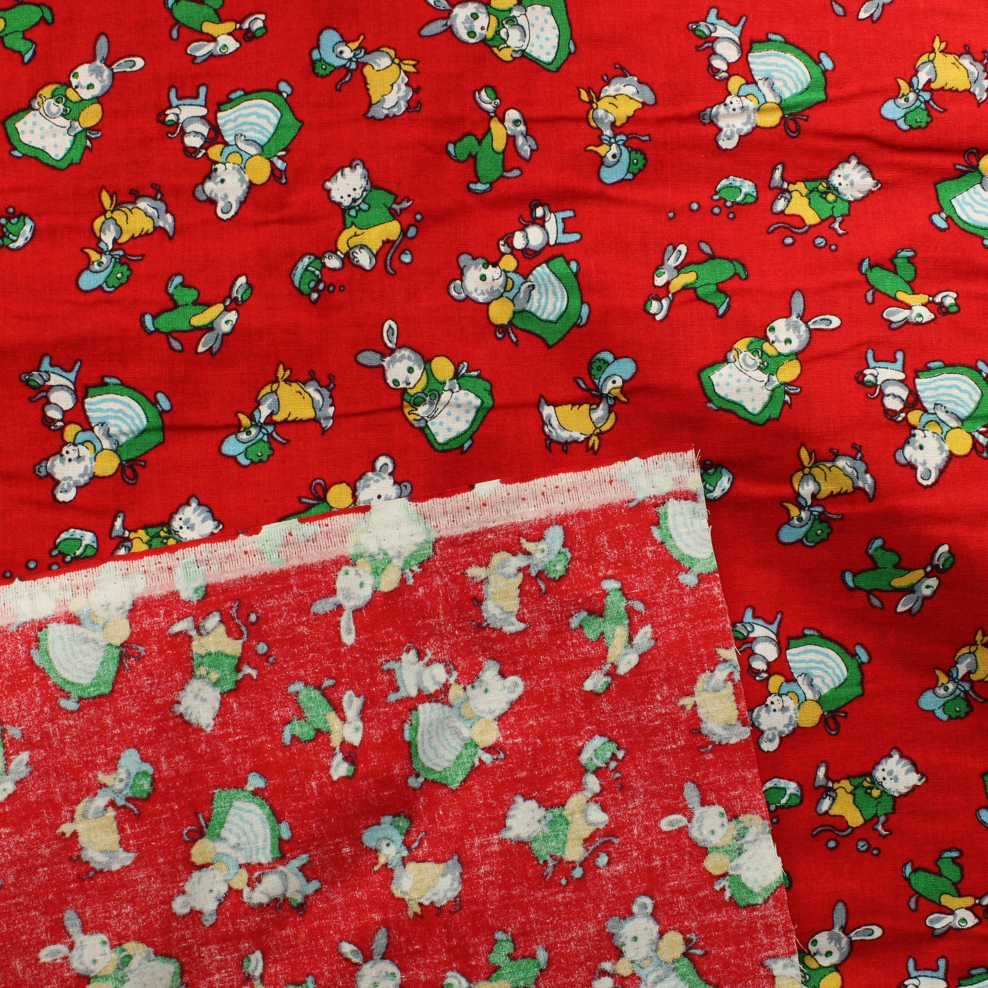 Retro eläimet punaisella Puuvilla - Pala