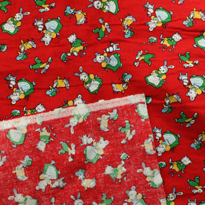 Retro eläimet punaisella Puuvilla - Pala