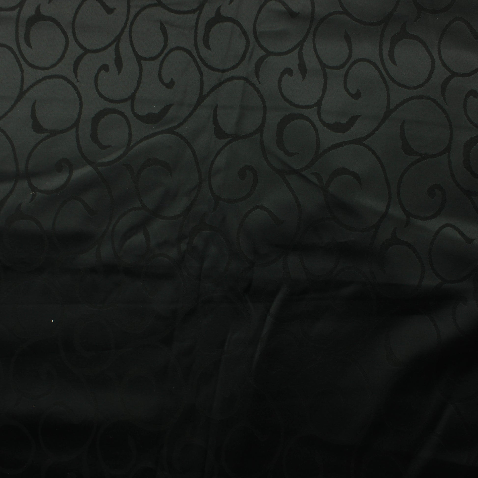 Musta kiemurakuvioinen Sisustuskangas - Pala
