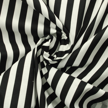 Free Spirit Mustavalkoinen Raidallinen Puuvilla - Pala