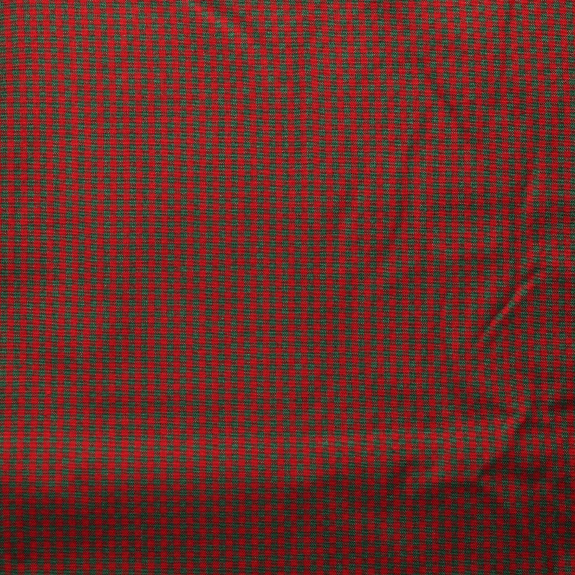 Punavihreä Ruudullinen Puuvilla - Pala