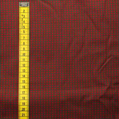 Punavihreä Ruudullinen Puuvilla - Pala