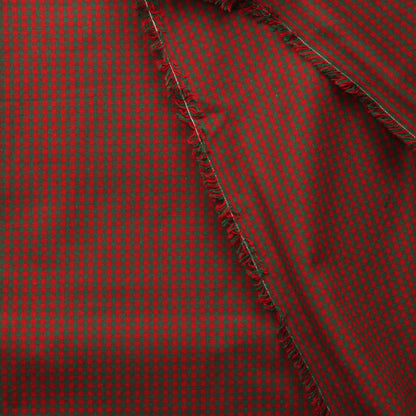 Punavihreä Ruudullinen Puuvilla - Pala