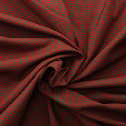 Punavihreä Ruudullinen Puuvilla - Pala